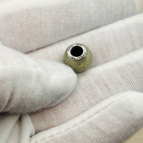 EUC Pandora 796327EN144 Sterling Silver Silvery Enamel Glitter Ball Charm - Picture 6 of 7